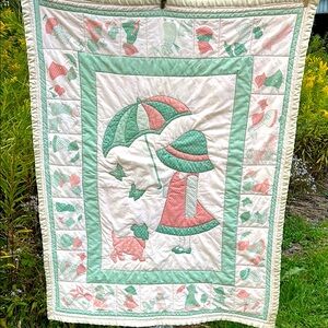 OOAK Handcrafted Quilt Baby Infant Toddler Sunbonnet Sue & Sam Holly Hobby
